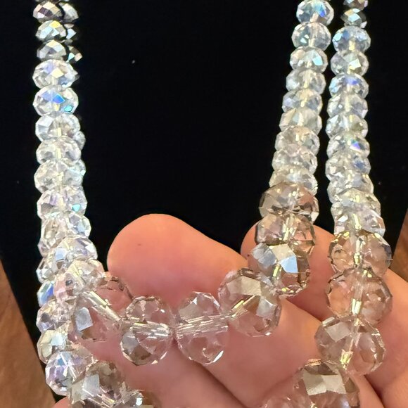Anthropologie Opera-Length Double-Strand Crystal Necklace NWOT 20-22 inch - Picture 3 of 5